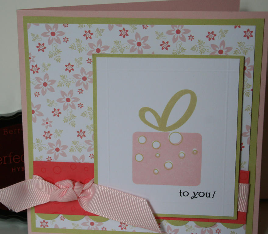 Stamps: PTI-It&#039;s a Celebration<br />
Ink: PTI-Sweet Blush, Spring Moss<br />
Paper:...