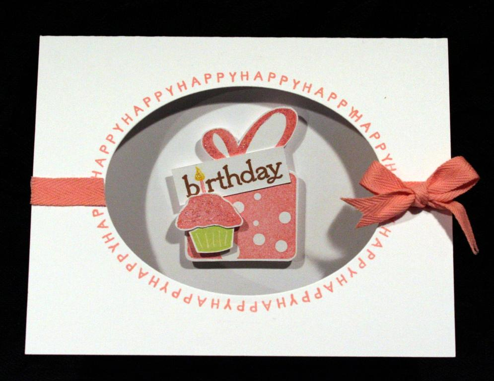 I cut the center oval with my Nestabilities. I also used the die to curve my stamp to line up...