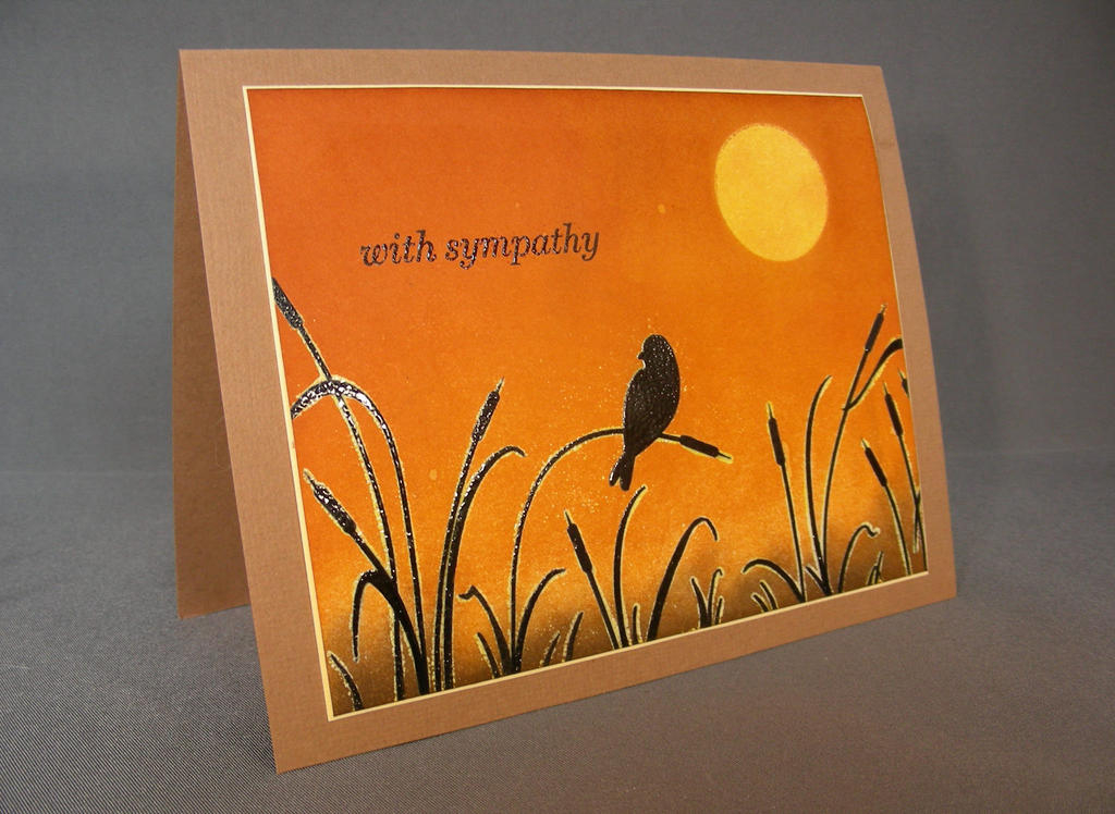 I followed Michelle Zindorf&#039;s brayering technique to create this sympathy card.  The sun...