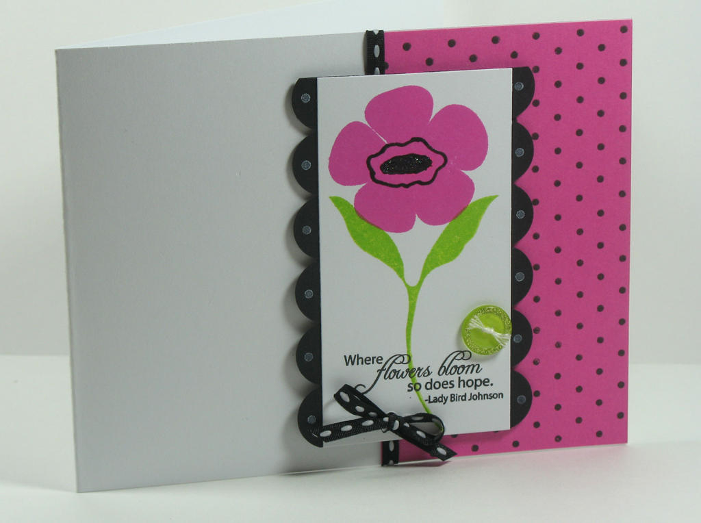 Hope Flower Card<br />
Stamps:  Flower Garden, Flower Garden Sentiments, Polka Dot Basics...