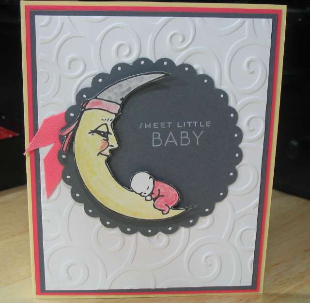 Just an experiment with colors~ The moon is done with a blender pen and Lemon Tart, the baby and...