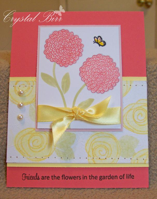 I used the faux silk technique for the the strip of yellow roses which was inspired by...