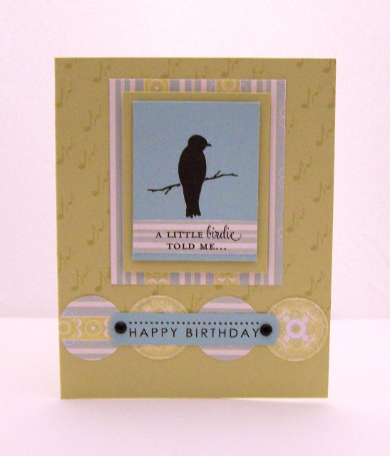 stamps- Birds of a feather<br />
Ink- Black Noir, Spring Moss<br />
Cardstock/ Paper- aqua...