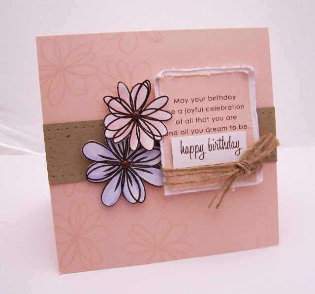 Stamps- Flower Garden, Birthday Basics <br />
Ink-Sweet Blush, Burnt Umber (also a pink and...