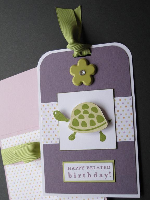Belated Birthday Pocket Card insert<br />
Fine Print:<br />
Stamps: PTI Pond Life, Pond Life...