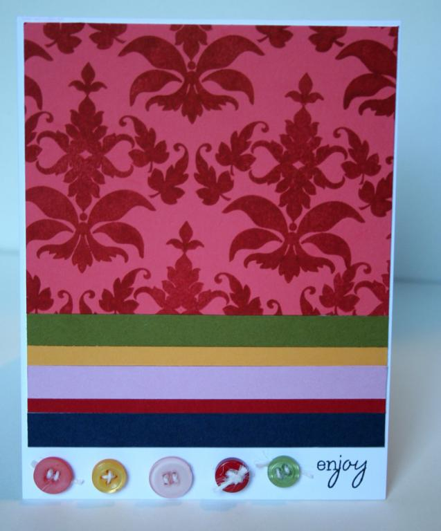 Stamps: Damask Designs, Vintage Picnic Sentiments<br />
Paper: SS White, Berry Sorbet, Ripe...