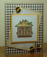 Gingham Notecard Pumpkin