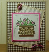 Gingham Notecard Tulips