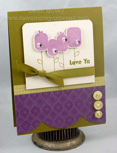 Paper: ripe avocado, plum pudding, vintage cream, bitty box basics<br />
Stamps: Mod Squad<br...