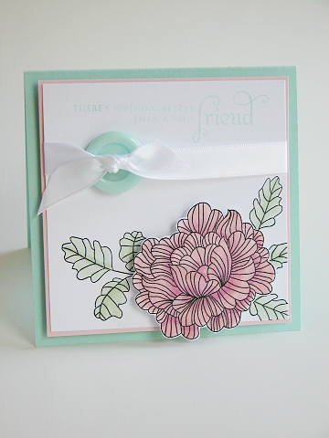 Stamps: In Bloom<br />
Paper: Stampers Select, Sweet Blush, Aqua Mist<br />
Ink<img...