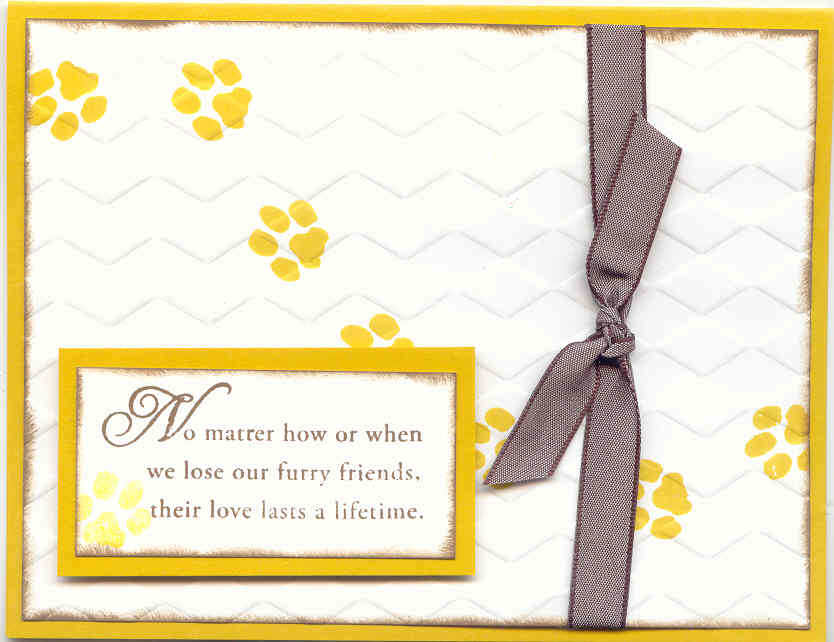 Loss of Pet stamp set<br />
Paper: Crushed curry &amp; white<br />
Ink crushed curry and...