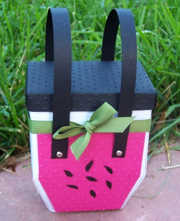 I used the small pack a picnic template to create this watermelon box. There are 4 matching...