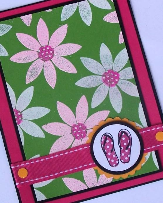 I made the background paper by embossing the flowers from the Beautiful Blooms set. More details...