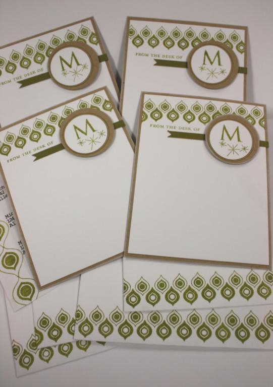 Stamps:  Mod Squad, Simply Stationery, monogram letter *M*<br />
Paper:  Kraft, Stamper's...
