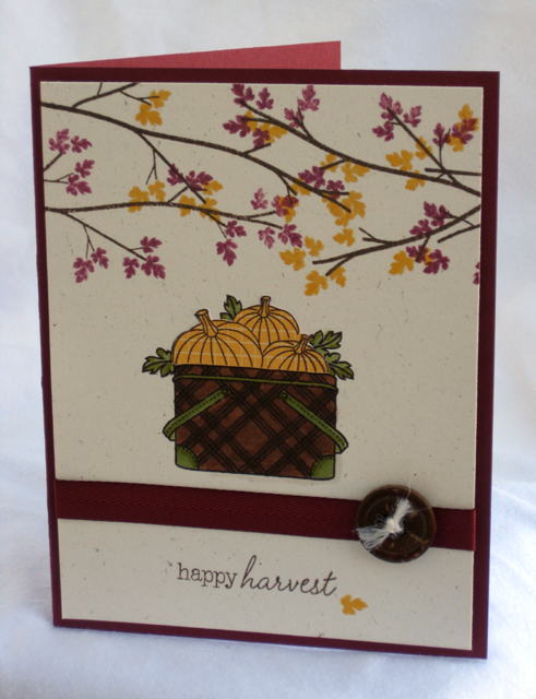 Stamps: Vintage Picnic, Out on a Limb Revised; Paper: Rustic Cream, Scarlet Jewel, Pumpkins are...