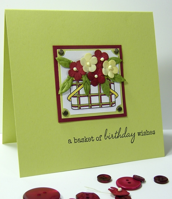 Used Vintage Picnic and Vintage Picnic Sentiments to make a clean (pretty much!) and simple...