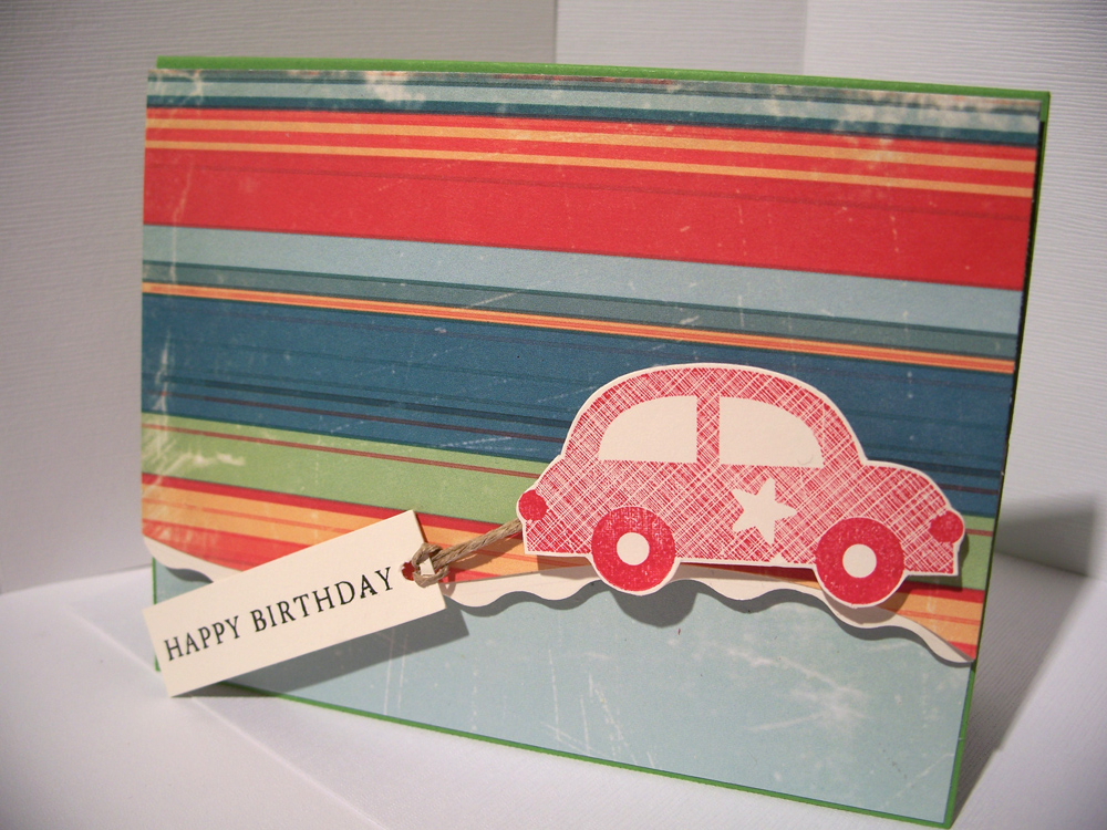 Cosmo Cricket paper, Martha Stewart car stamp, sentiment from PTI Mother