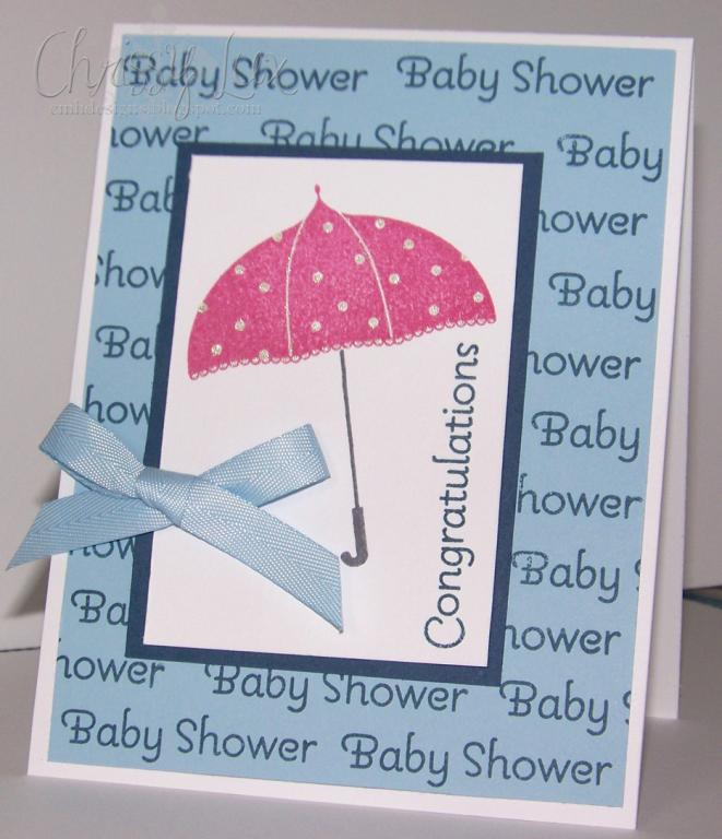 Baby shower card made using Scattered Showers.  For complete details, see...