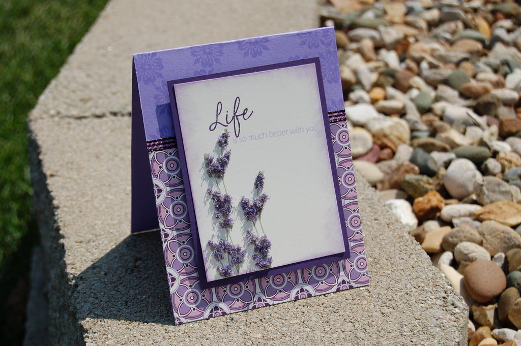 Stamps: Life, Guidelines 2<br />
Ink: Elegant Eggplant, Lavender Lace, Mellow Moss <br />...