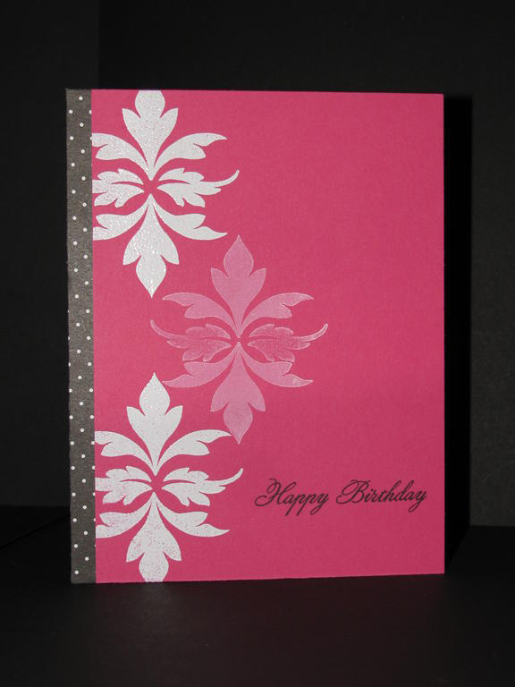 White embossing and Fresh Snow ink, with just a touch of Polka Dot paper
