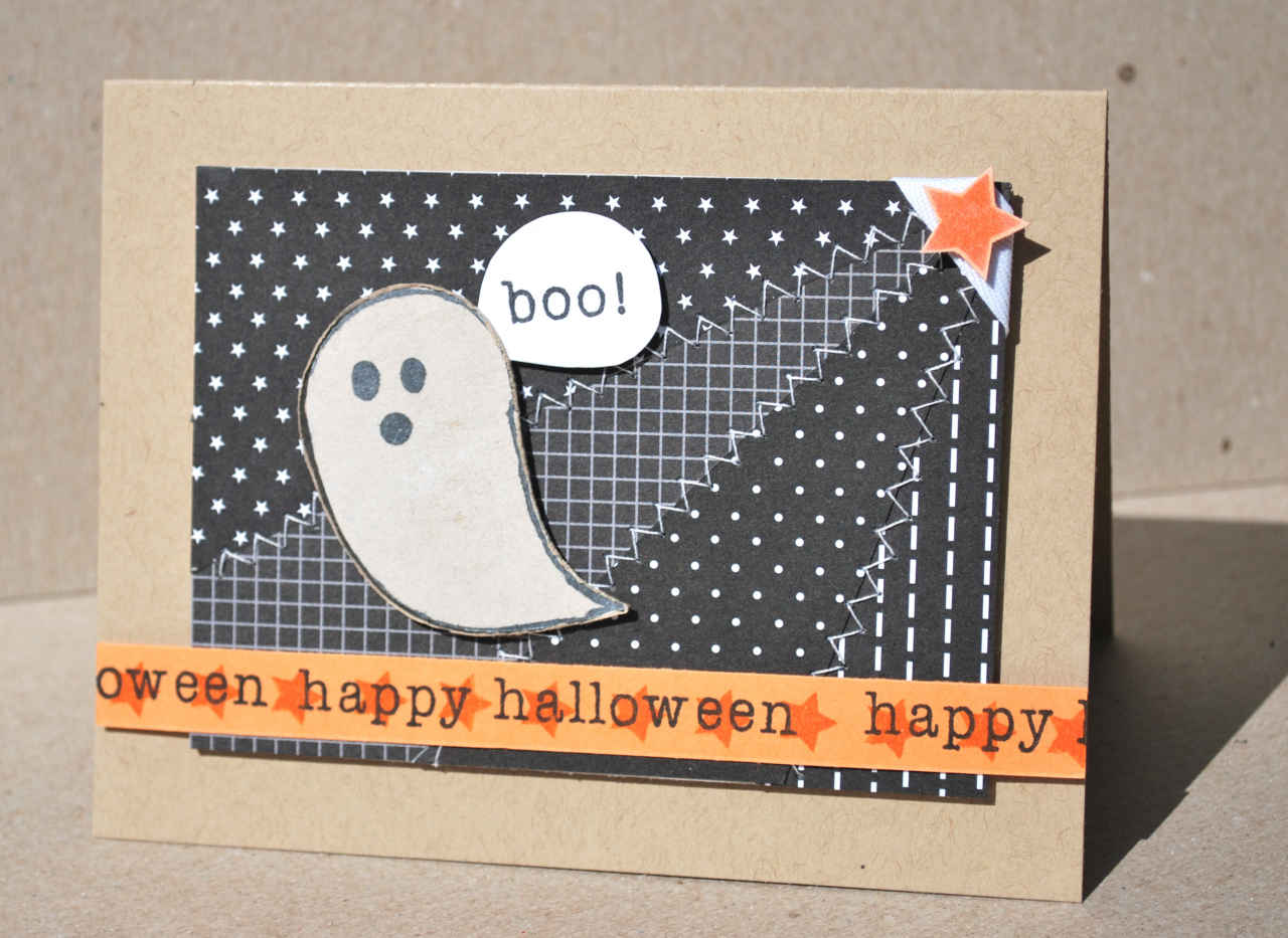 Stamps - Boo To You<br />
Ink - Fresh Snow, True Black, Orangerie<br />
Cardstock - Kraft, SS...