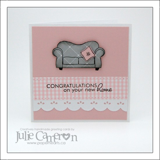 Cardstock: Lt Rosey, White (Bazzill) Stamps: On the Couch, Boards &amp; Beams; Ink: Noir...