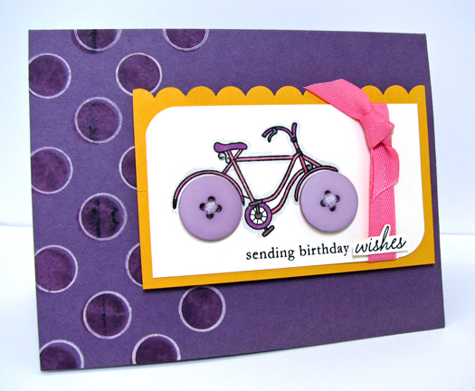 I cut out the &quot;wishes&quot; part of the sentiment and placed it atop the ribbon so it would...