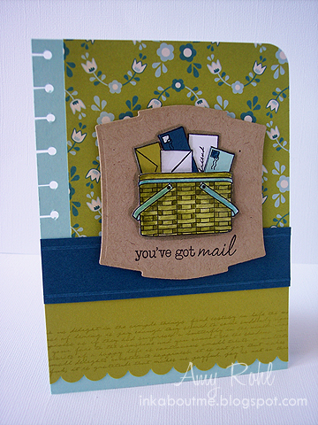 A basket filled with colorful mail, using Vintage Picnic and Vintage Picnic Additions.