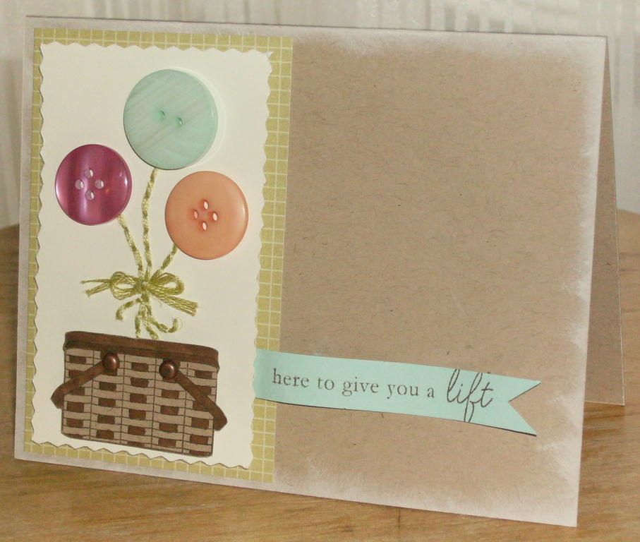 I combined the balloon bouquet from Everyday Button Bits with a basket from the Vintage Picnic...