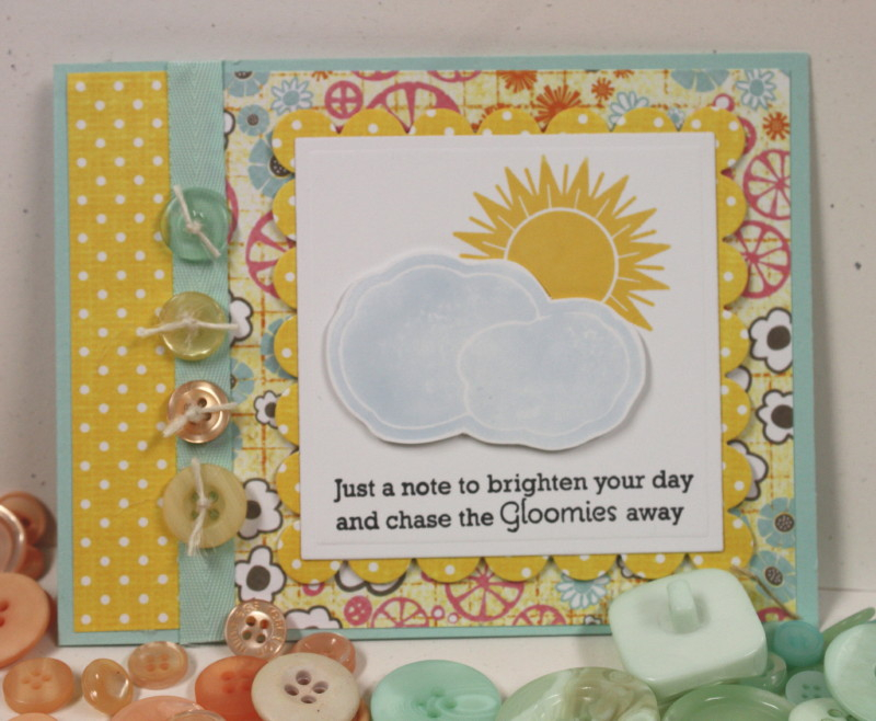 Stamps:  Scattered Showers Additions<br />
Ink:  Summer Sunrise, Spring Rain, True Black<br />...