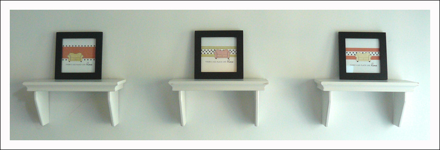 Made these little "samplers" to set on the shelves in our entryway.  The frames are...