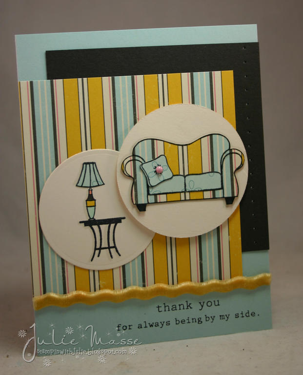 I used some fun October Afternoon paper to piece the couch (with the cushions &amp; pillow being...