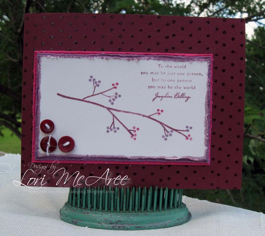 Supplies:<br />
Stamps: Papertrey Out on a Limb, Polka Dot Basics<br />
Paper: Papertrey...