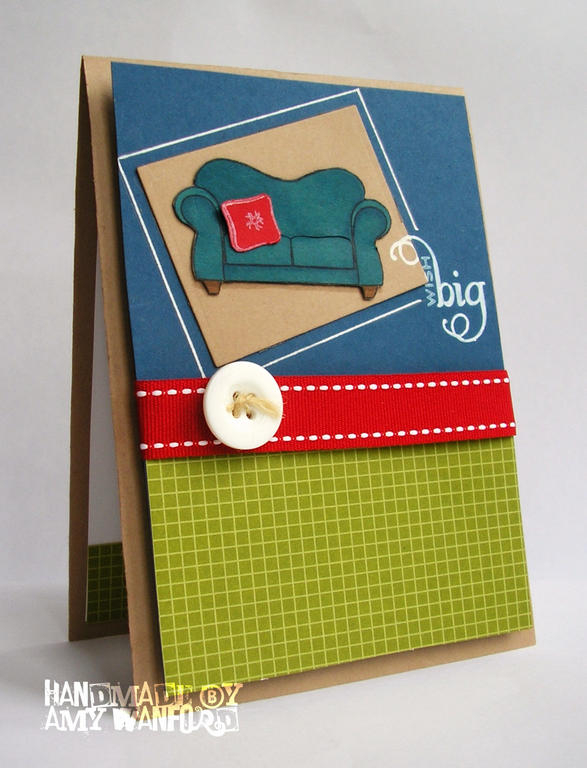 From this view you can see that I&#039;ve used 3-D foam pads to raise the second layer of card....