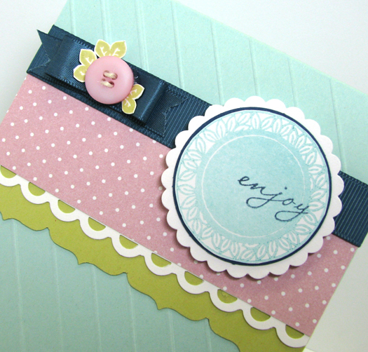 Close-up of Autumn Tags 2009 in pastel colors. Used Scattered Showers Additions little leaves...