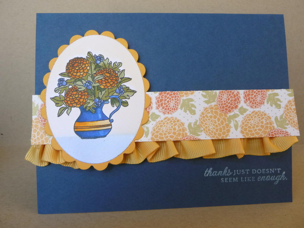 Paper: Enchanted Evening, autumn pp, white, summer sunrise<br />
Ribbon: Summer sunrise<br />...