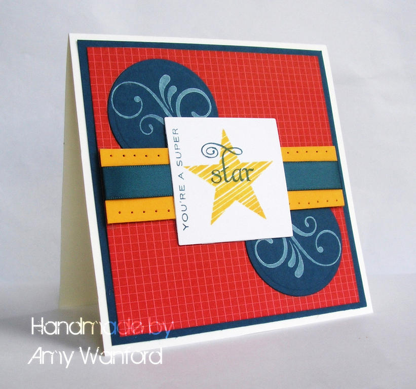 A card to celebrate some super exam results!<br />
Card Recipe<br />
Stamps: Star Prints/Fancy...