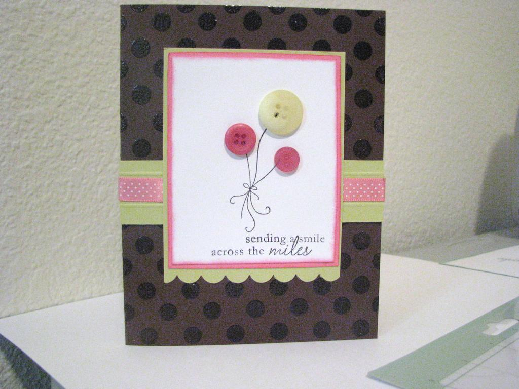Stamps: Everyday Button Bits, Polka Dot Basics- PTI<br />
Ink: versamark, basic black SU<br />...