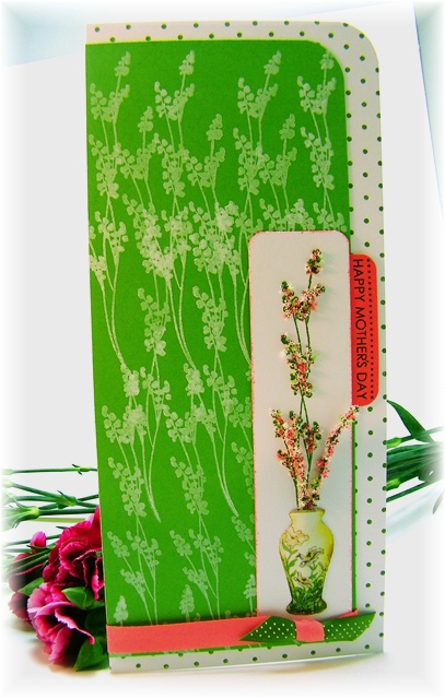 Flower stem from Life stamped on New Leaf paper with SU&#039;s Whisper White craft ink, rounded...