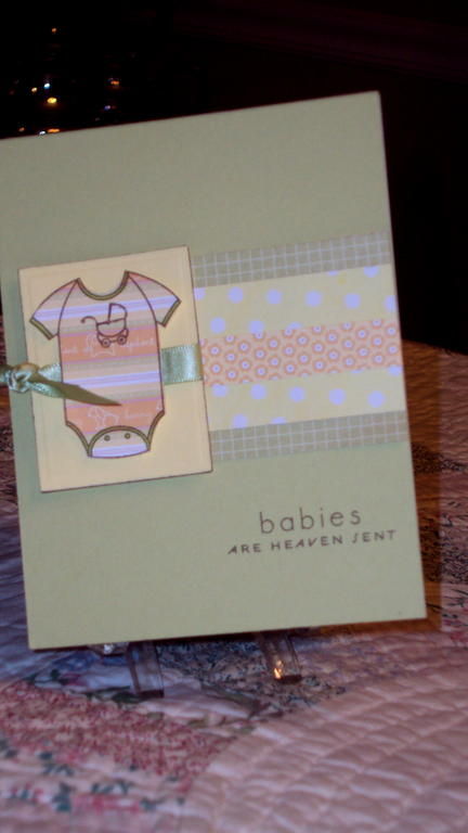 Spring Moss and pastel stripes onesie