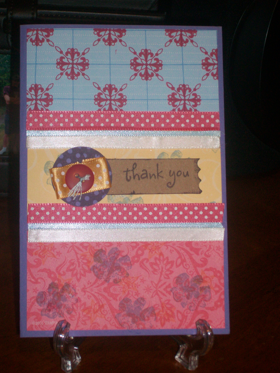 Ingredients:<br />
Stamps: PTI Guide Lines; SU Botanical Blooms; thank you sentiment; PTI...