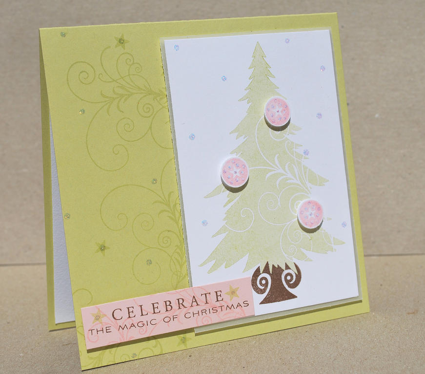 Supplies:  <br />
Stamps - Tree Trimming, Silent Night<br />
Ink - Spring Moss, Sweet Blush,...