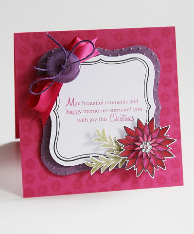 Stamps: Peaceful Poinsettia, Vintage Labels<br />
Paper: Raspberry Fizz, Plum Pudding,...