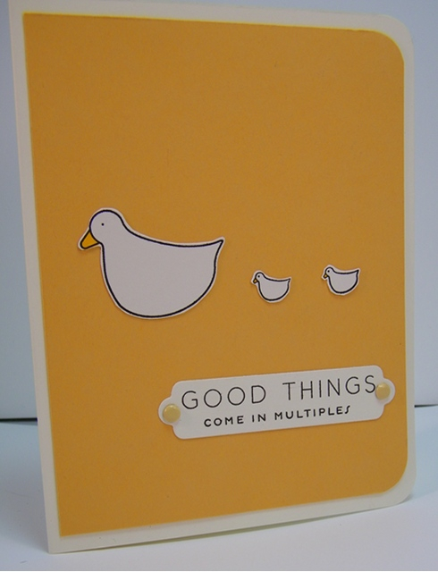 This is a plain &amp; simple but effective card for twins~ it&#039;s so sweet! I colored the...