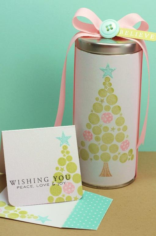 Stamps- Tree Trimming Trio<br />
Ink-Fresh Snow, Spring Moss, Sweet Blush, Aqua Mist, True...