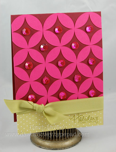 Paper: scarlet jewel, raspberry fizz, bitty dot basics<br />
Stamps: Signature Christmas<br />...