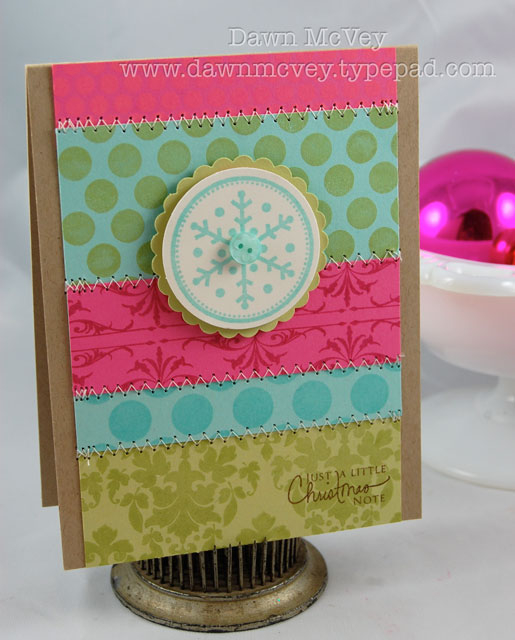 Paper: kraft, vintage cream, aqua mist, spring moss, hibiscus burst<br />
Stamps: Signature...