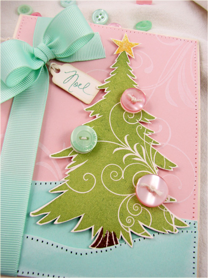 Detail of Tree Trimming Trio card front<br />
Stamps: Tree Trimming Trio<br />
Cardstock:...