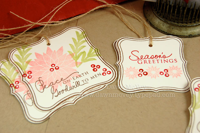 Paper: vintage cream<br />
Stamps: Signature Christmas, Vintage Labels, Peaceful Poinsettia<br...