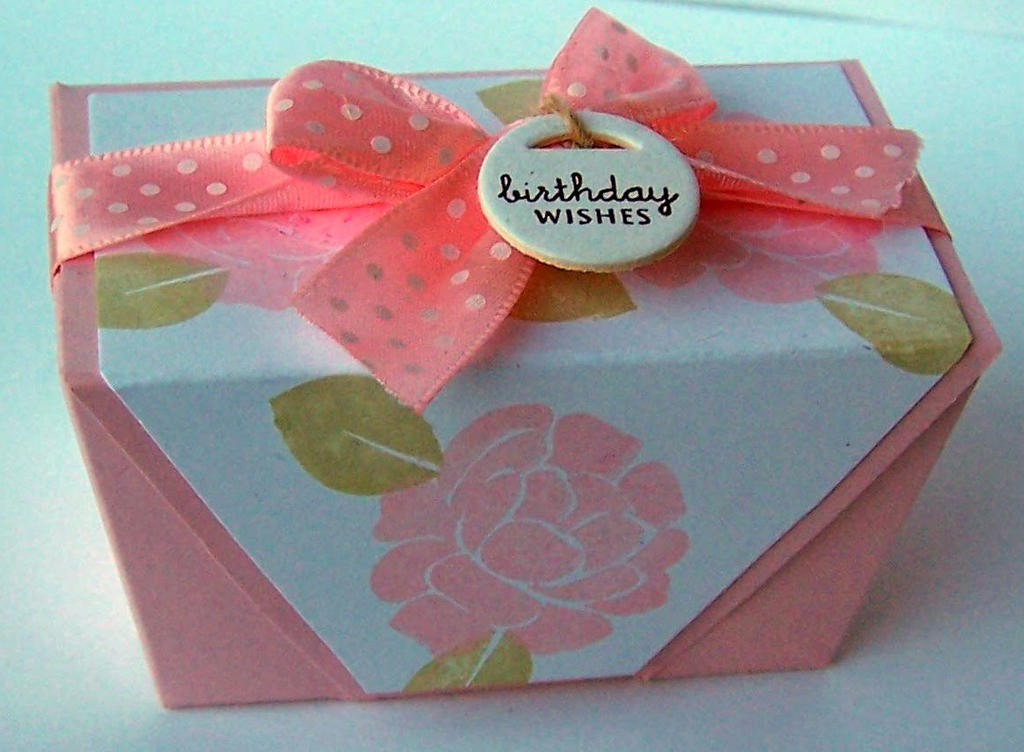 I made this box using the small version of the Tucked Away Timeless Template for my Sisters...